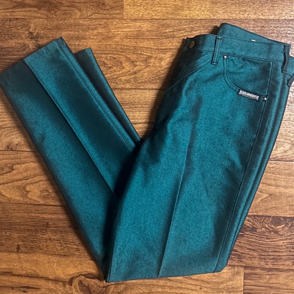 Roughrider • Vintage • USA • Metallic Green • Western •Size 11/12 (32/34)• Jeans - Picture 2 of 10